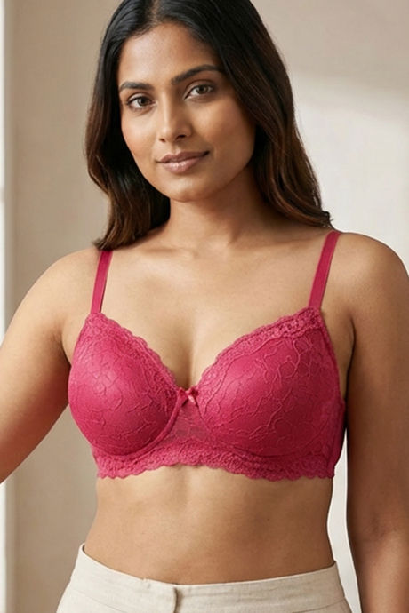 Zivame Padded Non Wired 3/4th Coverage Lace Bra - Love Potion — image 5